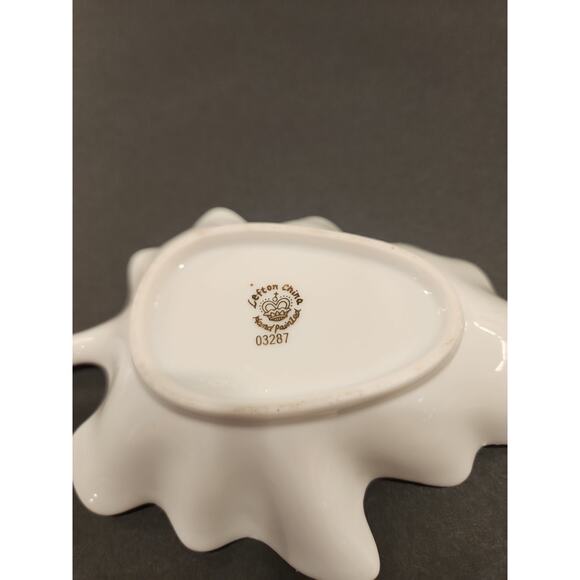 *Hand Painted Vintage Lefton China Purple Flower Leaf Candy/Nut Dish - Picture 4 of 12